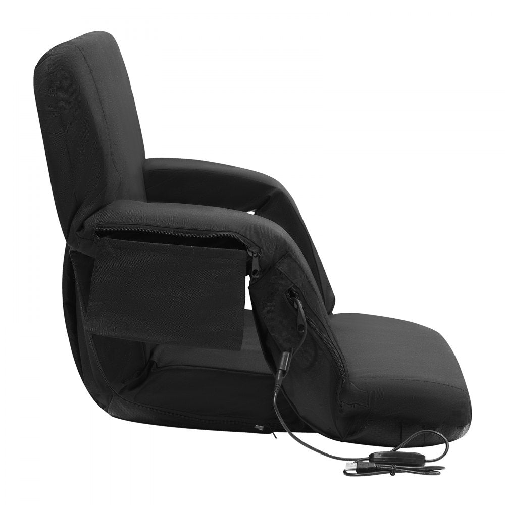 VEVOR Double Heated Stadium Seat with Back Support, 3 Level Heating Wide Bleacher Seat, Folding Portable Padded Reclining Chair with Hook Pocket Cupholder, Ideal for Sport Event Beach Camping Concert 