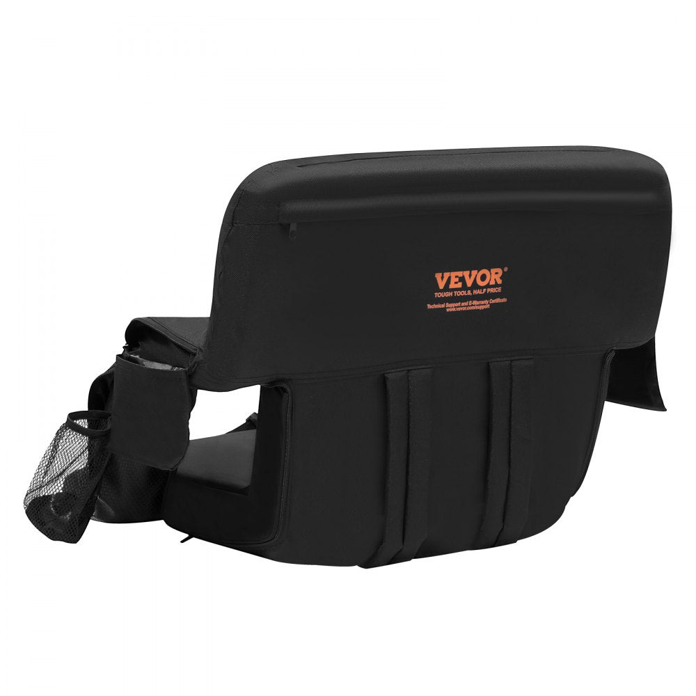 VEVOR Double Heated Stadium Seat with Back Support, 3 Level Heating Wide Bleacher Seat, Folding Portable Padded Reclining Chair with Hook Pocket Cupholder, Ideal for Sport Event Beach Camping Concert 