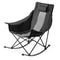 Heated Camping Rocking Chair with Dual-Zone Heating, 3 Heat Settings, Folding Outdoor Chair with Cup Holder & Storage Pocket, Supports 225 lbs
