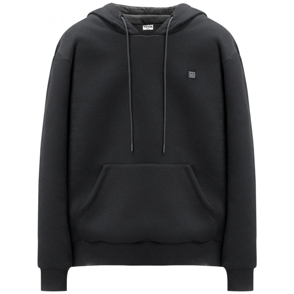 VEVOR Heated Hoodie Sweatshirt Unisex with Battery for Men & Women L Size Black 