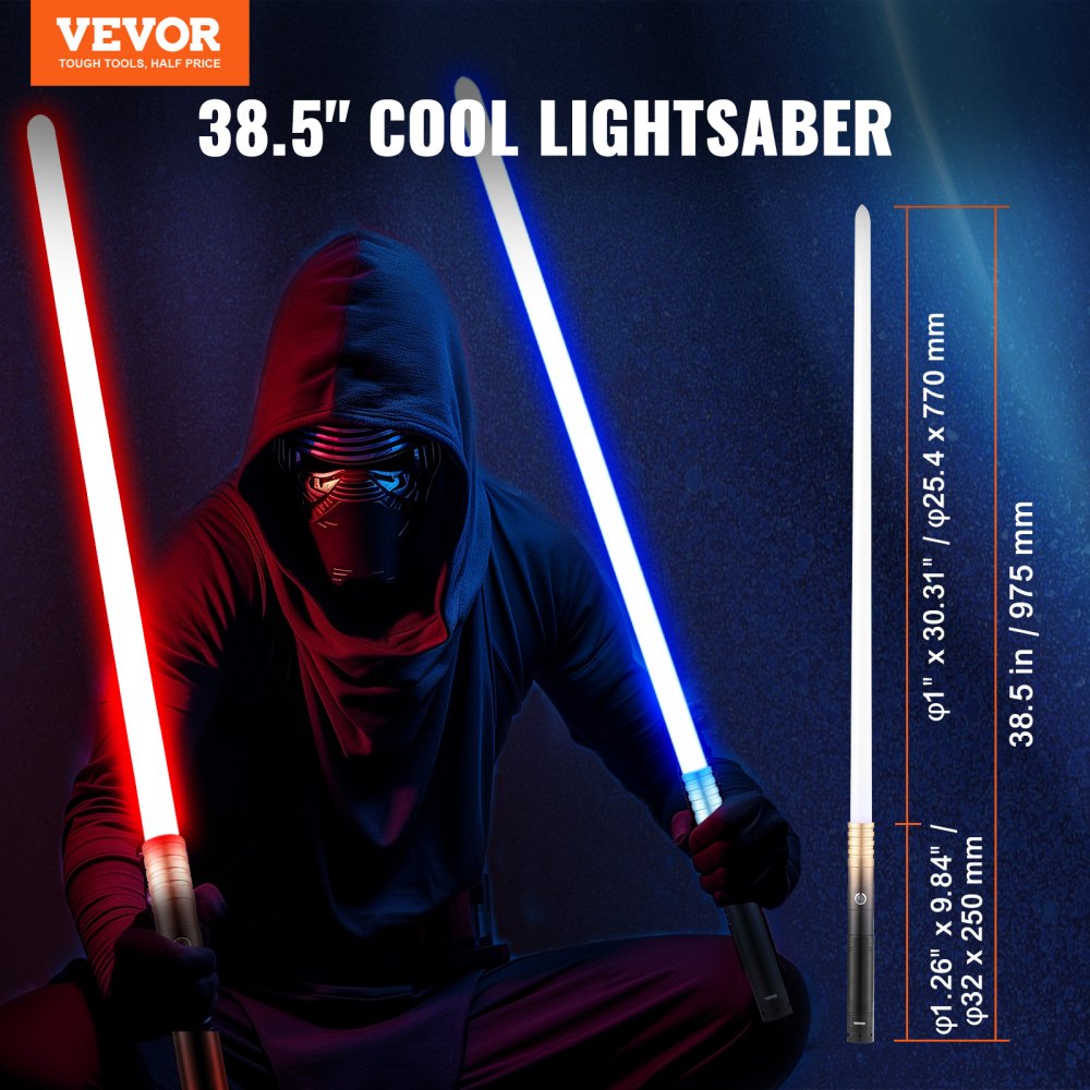 VEVOR Lightsaber 12 RGB Colors 4 Sounds Rechargeable FX Dueling Light Saber 