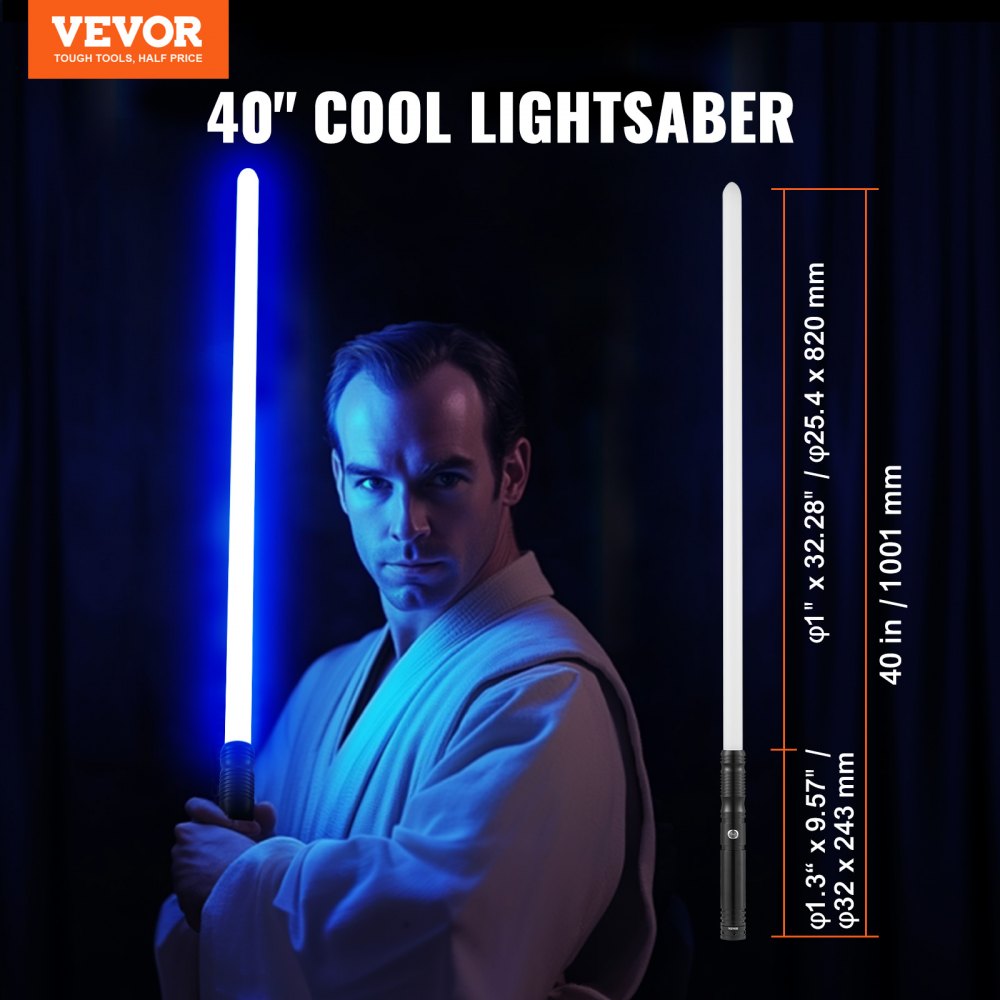 VEVOR Lightsaber 12 RGB Colors 16 Sounds Rechargeable  40" Dueling Light Saber 