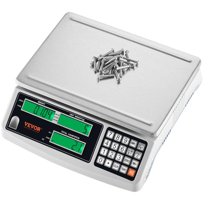 VEVOR Industrial Counting Scale, 30 kg x 1 g, Digital Scale for Parts and Coins, g/kg/lb Units, Electronic Gram Scale Inventory Piece Counting Scale Kitchen Jewelry Counting Scale with 3 LCD Screens 