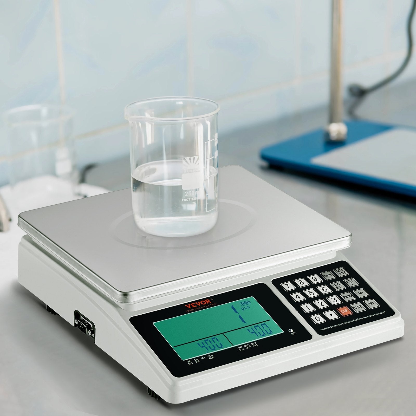VEVOR Industrial Counting Scale, 30 kg x 1 g, Digital Scale for Parts and Coins, g/kg/lb Units, Electronic Gram Scale Inventory Counting Scale Kitchen Jewelry Scale with RS232 Port and LCD Screen 