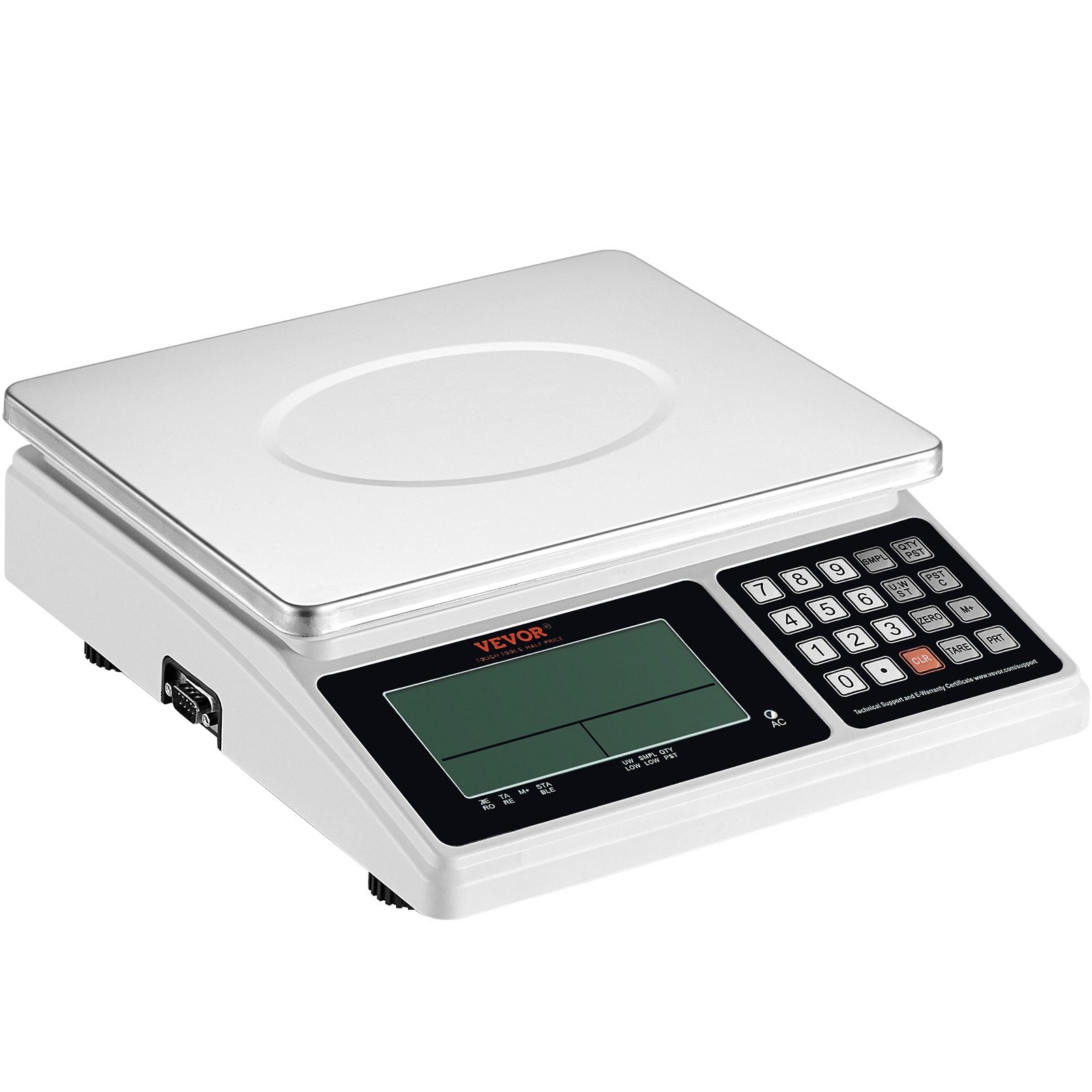 VEVOR Industrial Counting Scale, 30 kg x 1 g, Digital Scale for Parts and Coins, g/kg/lb Units, Electronic Gram Scale Inventory Counting Scale Kitchen Jewelry Scale with RS232 Port and LCD Screen 
