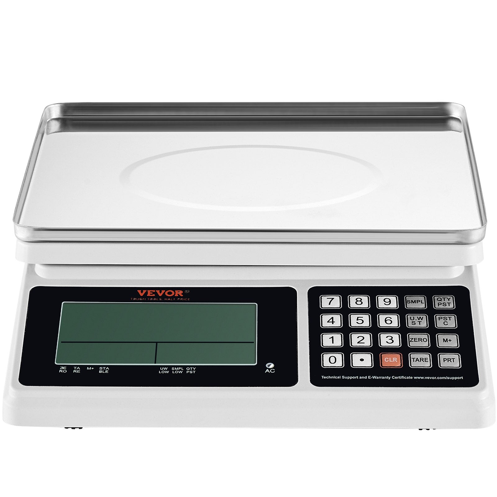 VEVOR Industrial Counting Scale, 30 kg x 1 g, Digital Scale for Parts and Coins, g/kg/lb Units, Electronic Gram Scale Inventory Counting Scale Kitchen Jewelry Scale with RS232 Port and LCD Screen 