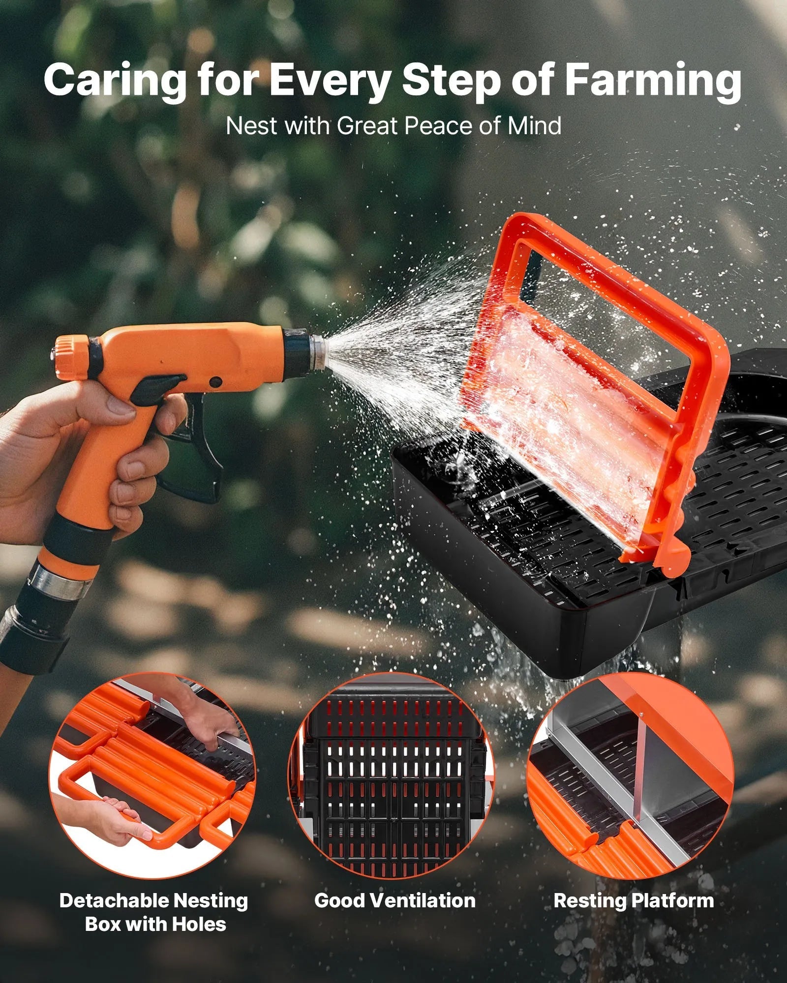 VEVOR 2 Tiers Chicken Nesting Boxes, 6 Compartments, Metal Egg Laying Boxes with Protective Collection Lids, Roll Out Nesting Box, Easy to Assemble, Ideal for Hens, Ducks, Chickens, and Other Poultry 