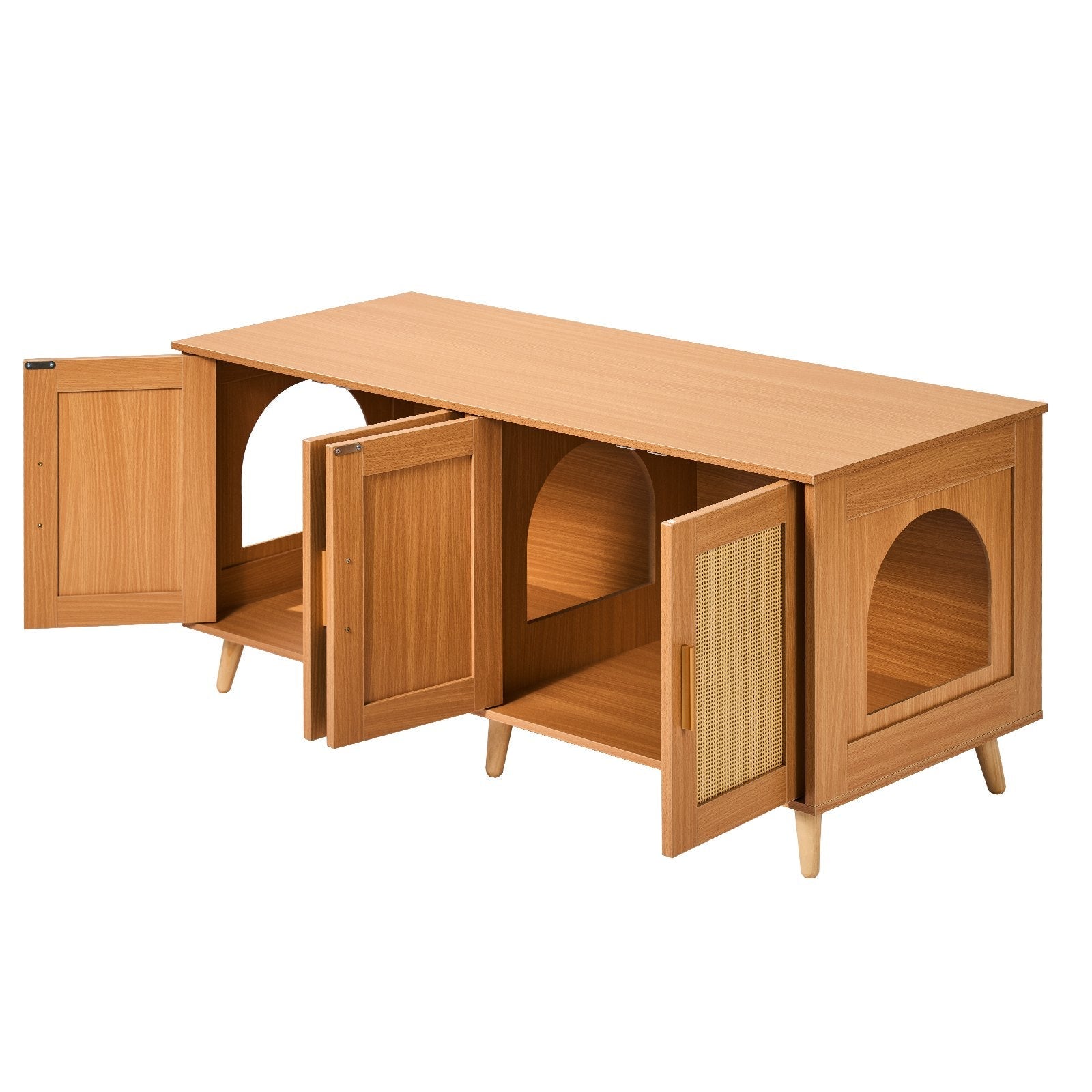 VEVOR Cat Litter Box Enclosure Wooden Litter Box Furniture Hidden for 2 Cats 