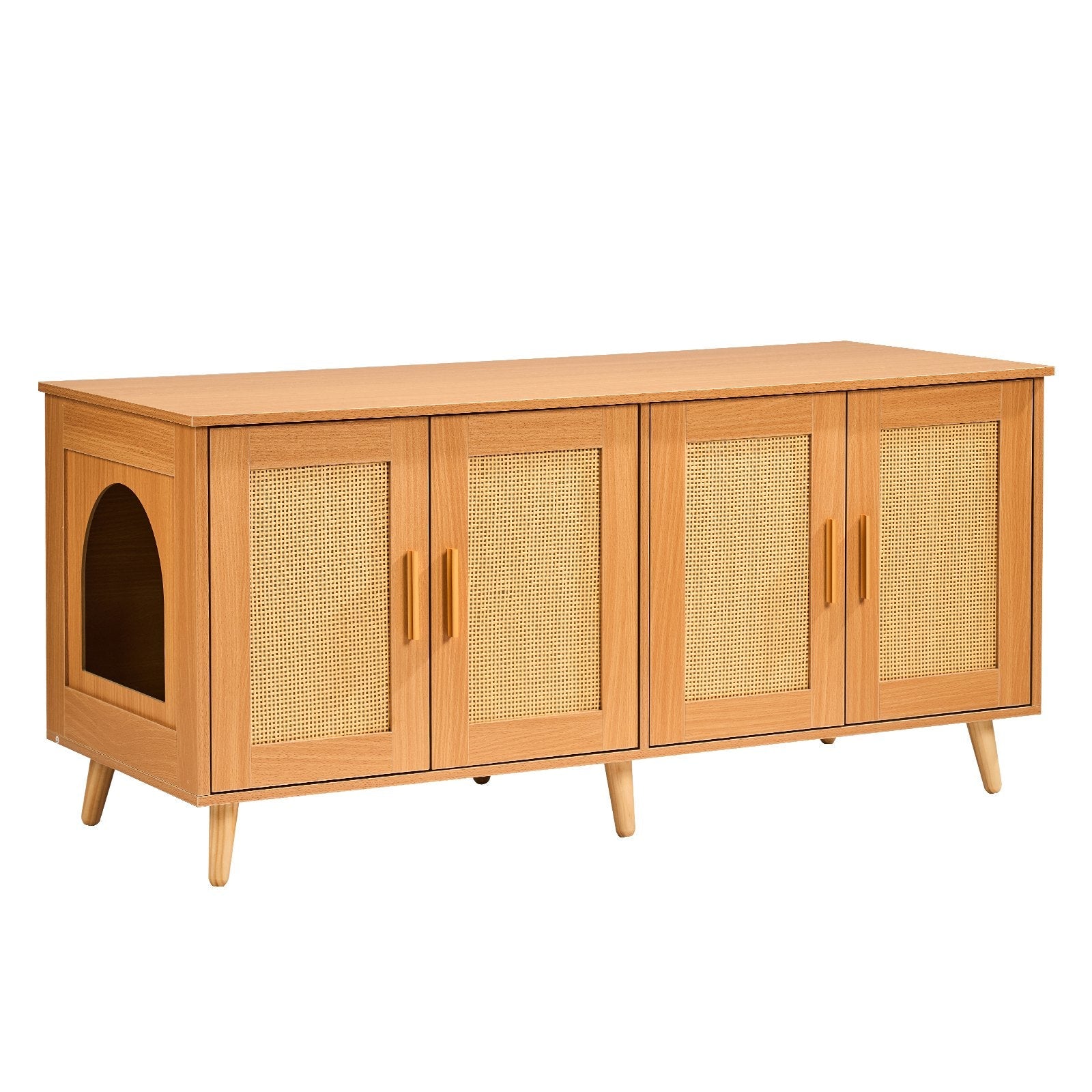 VEVOR Cat Litter Box Enclosure Wooden Litter Box Furniture Hidden for 2 Cats 