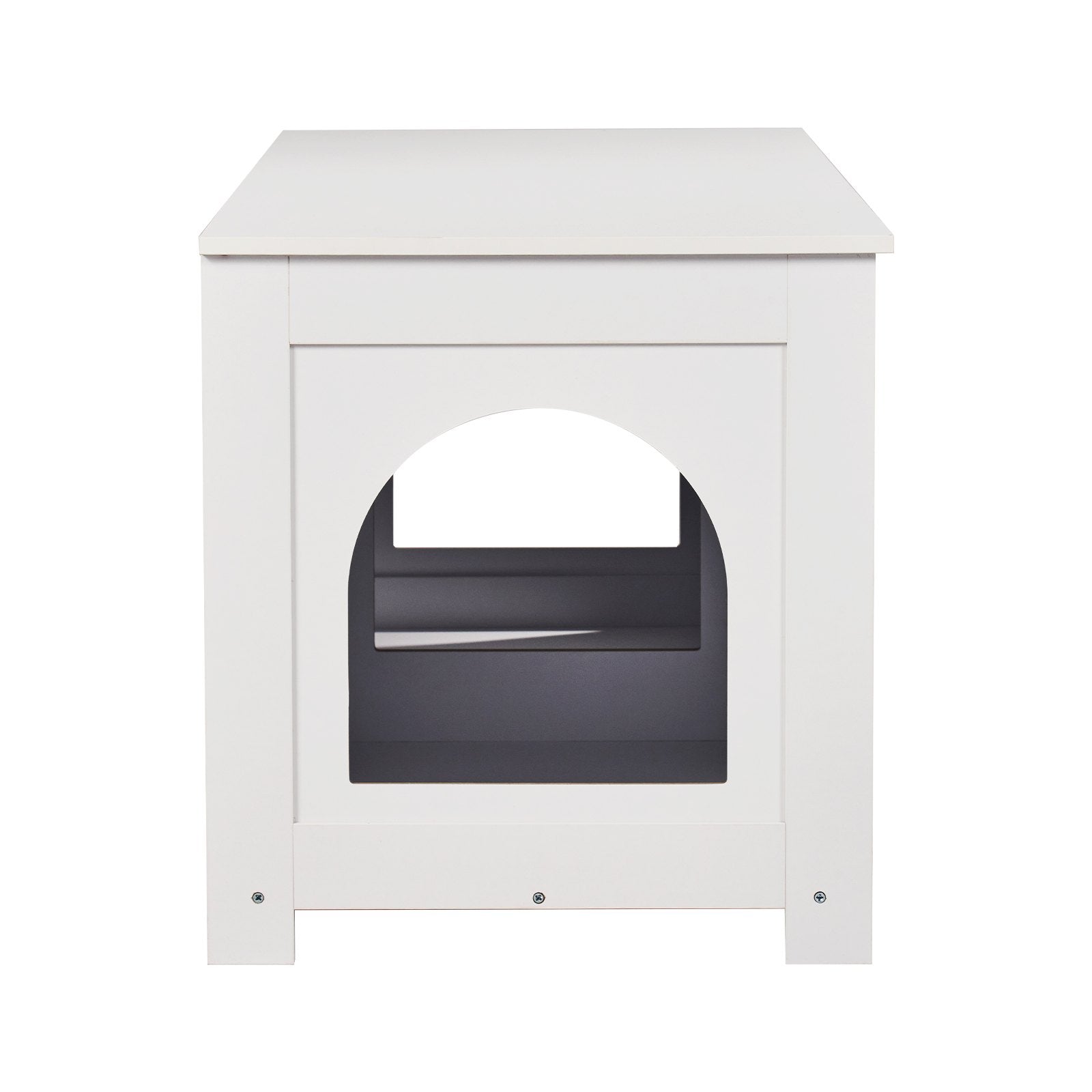 VEVOR Cat Litter Box Enclosure Wooden Litter Box Furniture Hidden 2 Rooms White 