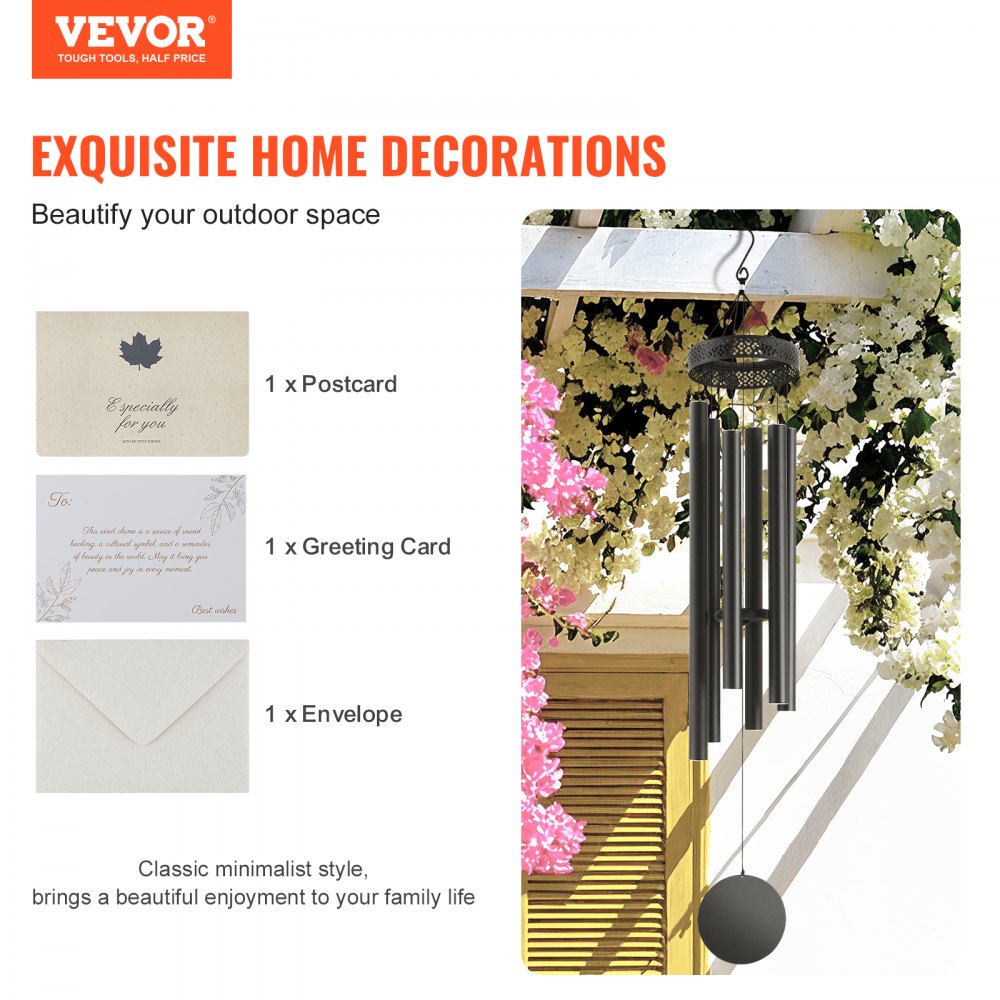 VEVOR Wind Chimes for Outside 58-Inch Aluminum Memorial Deep Tone Wind Chimes 