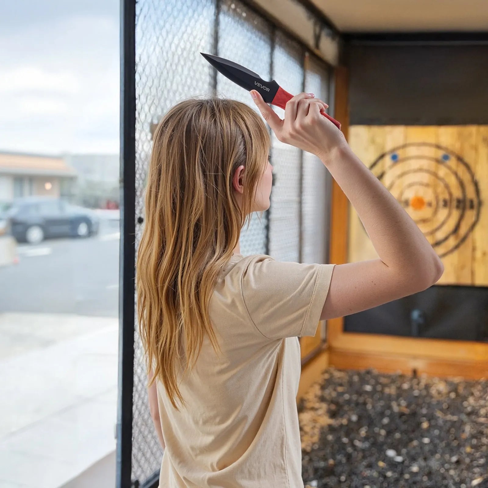 VEVOR Throwing Products Set 6 Pack 8.9 inch Stainless Steel with Nylon Sheath