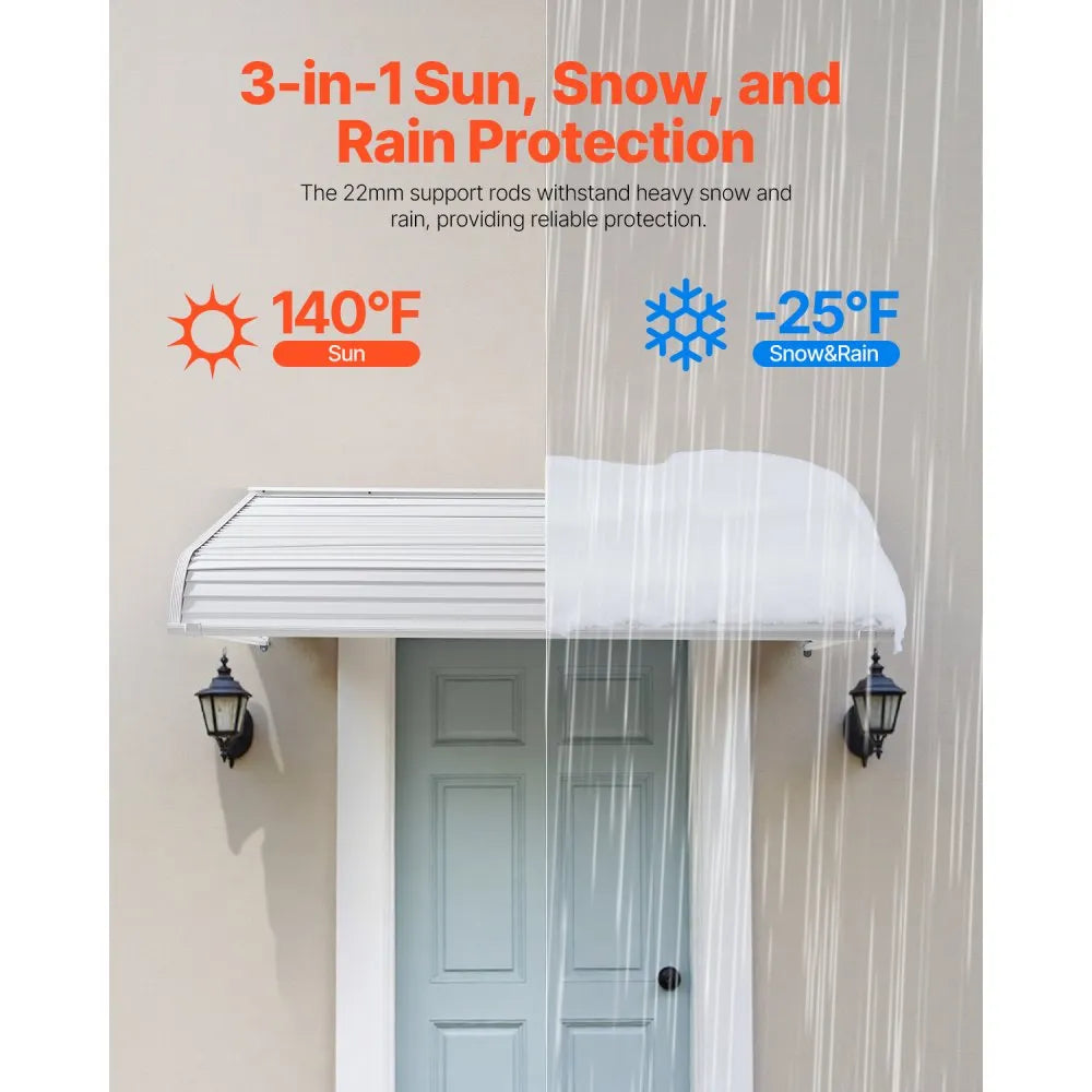 VEVOR Window Awning Door Canopy 60x42 in Aluminum Alloy Front Door Awnings