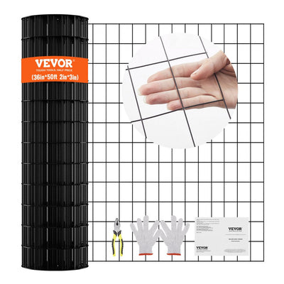 VEVOR Hardware Cloth, 36'' x 50' Galvanized Wire Mesh Roll, 16 Gauge Chicken Wire Fence Roll, Vinyl Coating Metal Wire Mesh for Chicken Coop Barrier, Rabbit Snake Fences, Poultry Enclosures 