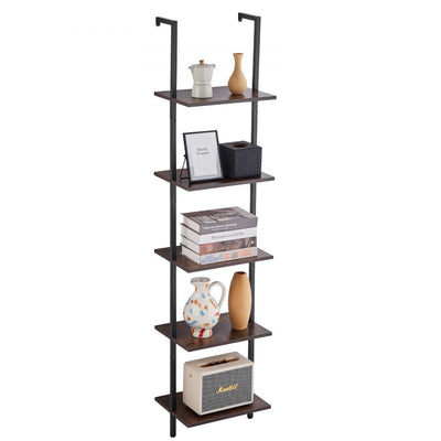 VEVOR Industrial Square Pipe Shelf 5 Tier 15.6x11.8in Wall-Mount for Bedroom 