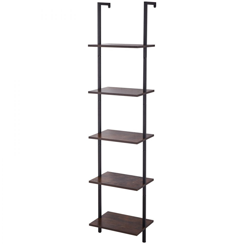 VEVOR Industrial Square Pipe Shelf 5 Tier 15.6x11.8in Wall-Mount for Bedroom 