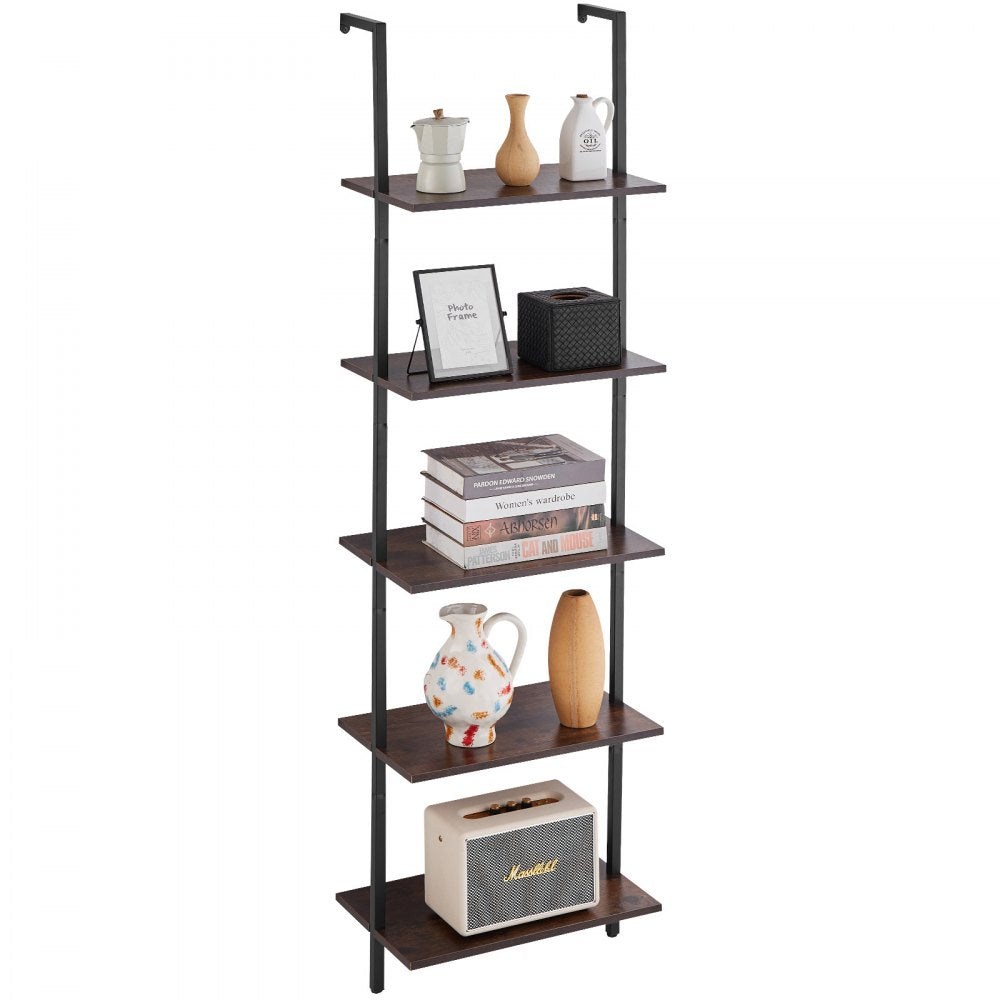 VEVOR Industrial Square Pipe Shelf 5 Tier 17.3x11.8in Wall-Mount for Bedroom 