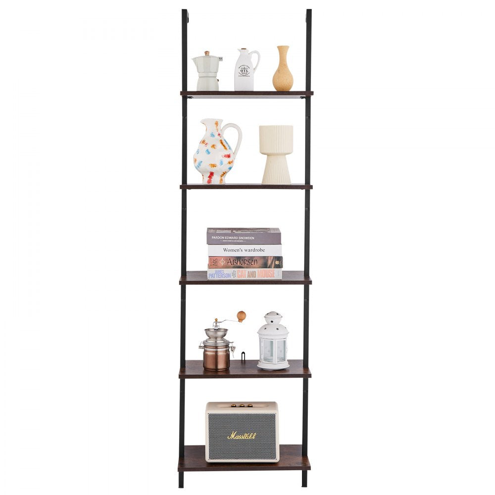 VEVOR Industrial Square Pipe Shelf 5 Tier 17.3x11.8in Wall-Mount for Bedroom 