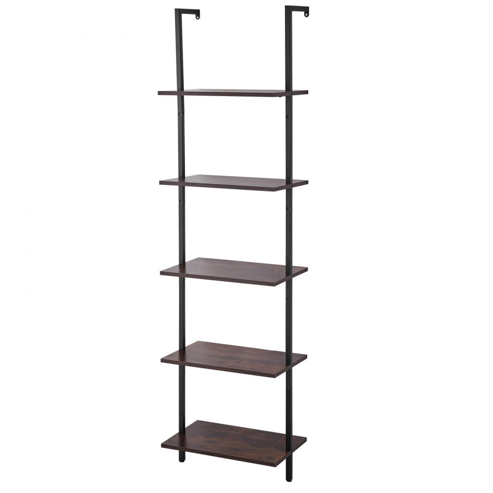 VEVOR Industrial Square Pipe Shelf 5 Tier 17.3x11.8in Wall-Mount for Bedroom 