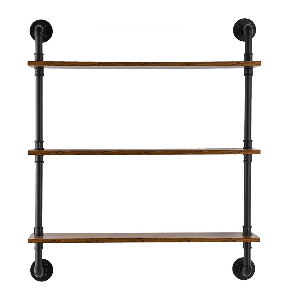 VEVOR Industrial Pipe Shelf 3 Tier 32x7.87in Wall-Mount for Kitchen Bedroom 