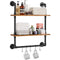 VEVOR Industrial Pipe Shelf 2 Tier 24x7.87in Wall-Mount for Kitchen Bedroom