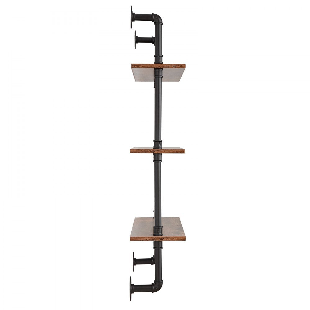 VEVOR Industrial Pipe Shelf 3 Tier 24x7.87in Wall-Mount for Kitchen Bedroom 