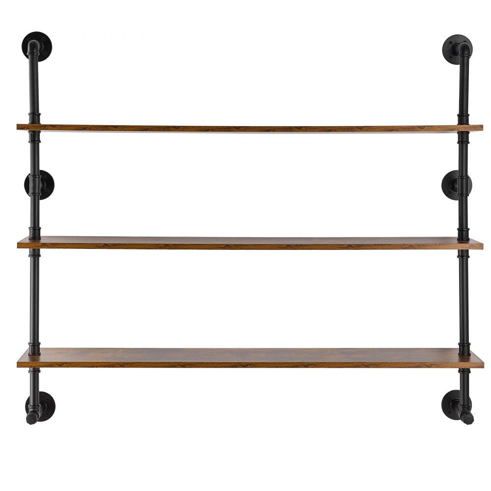 VEVOR Industrial Pipe Shelf 3 Tier 48x9.84in Wall-Mount for Kitchen Bedroom 