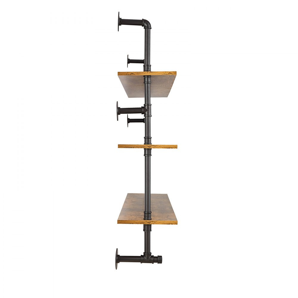 VEVOR Industrial Pipe Shelf 3 Tier 48x9.84in Wall-Mount for Kitchen Bedroom 