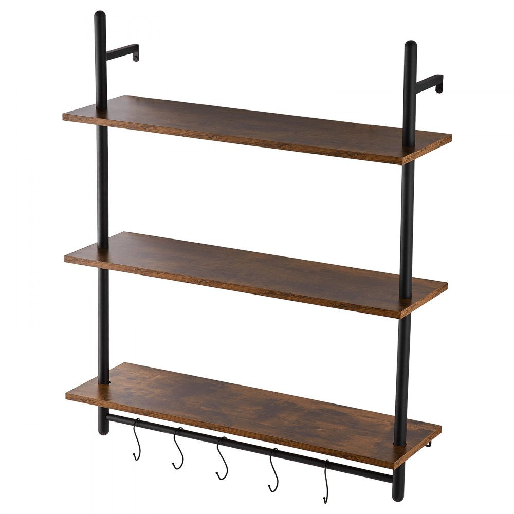 VEVOR Industrial Pipe Shelf 3 Tier 32x9.84in Wall-Mount for Kitchen Bedroom 
