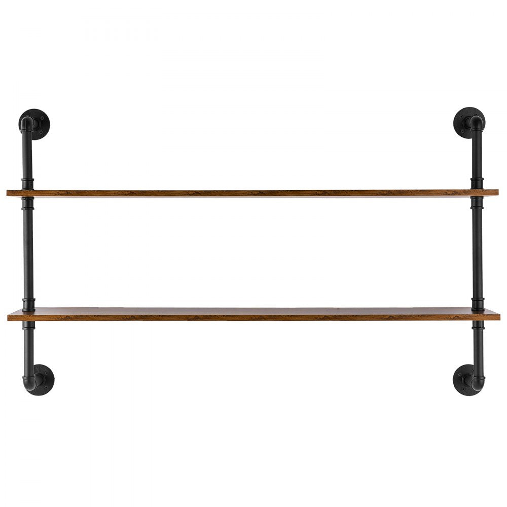 VEVOR Industrial Pipe Shelf 2 Tier 48x 9.84in Wall-Mount for Kitchen Bedroom 