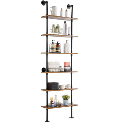 VEVOR Industrial Pipe Shelf 6 Tier 24x9.84in Wall-Mount for Kitchen Bedroom 