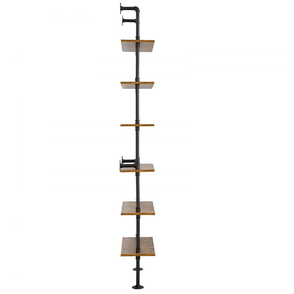 VEVOR Industrial Pipe Shelf 6 Tier 24x9.84in Wall-Mount for Kitchen Bedroom 