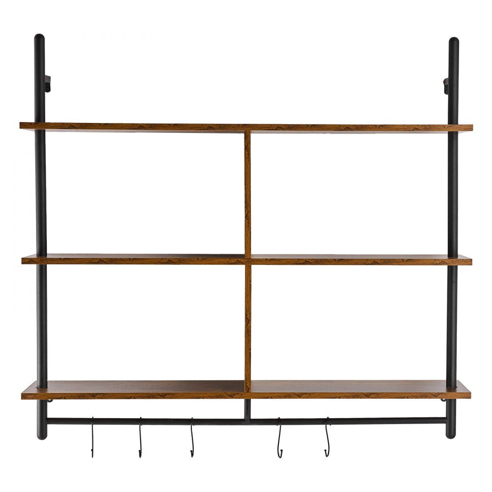 VEVOR Industrial Pipe Shelf 3 Tier 41.5x9.84in Wall-Mount for Kitchen Bedroom 