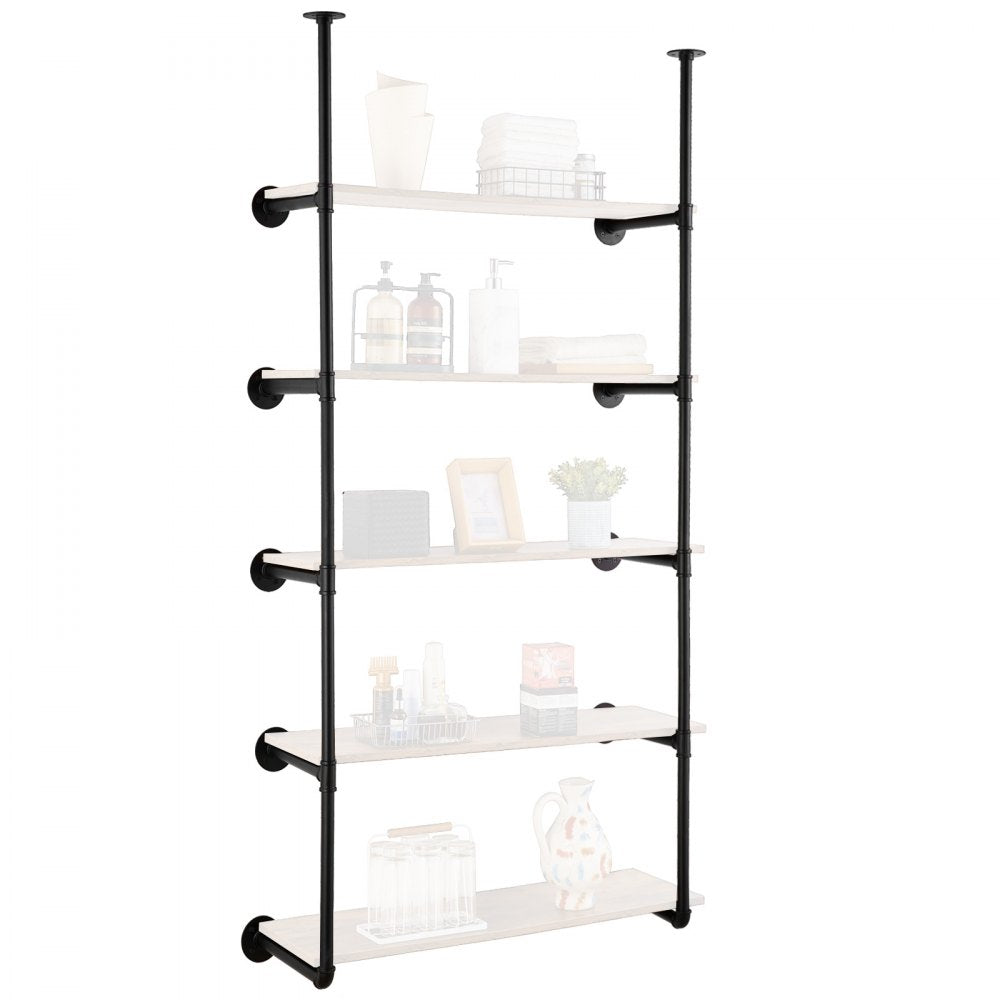 VEVOR Industrial Pipe Shelf 5 Tier 2PCS 11.8in W Wall-Mount Planks NOT Included 