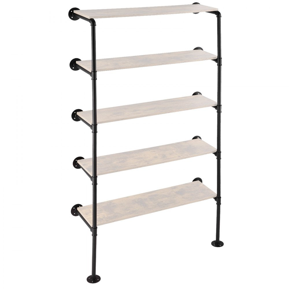 VEVOR Industrial Pipe Shelf 5 Tier 2PCS 11.8in W Wall-Mount Planks NOT Included 