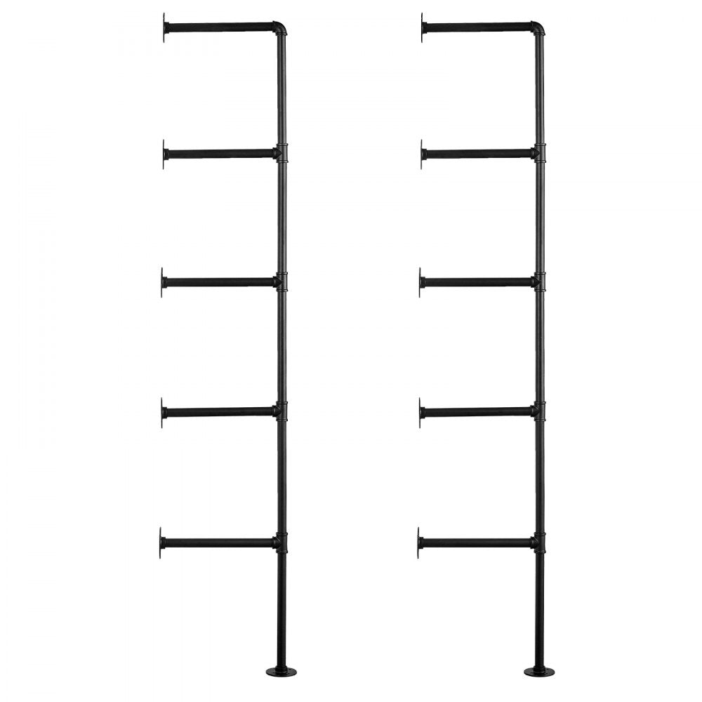VEVOR Industrial Pipe Shelf 5 Tier 2PCS 11.8in W Wall-Mount Planks NOT Included 
