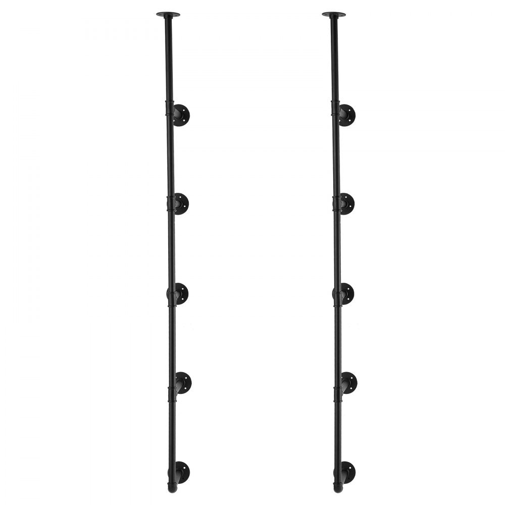 VEVOR Industrial Pipe Shelf 5 Tier 2PCS 9.84in W Wall-Mount Planks NOT Included 
