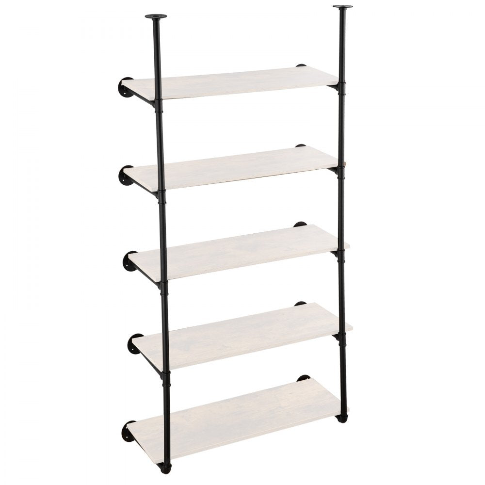 VEVOR Industrial Pipe Shelf 5 Tier 2PCS 9.84in W Wall-Mount Planks NOT Included 