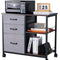 VEVOR Mobile Metal File Cabinet with 3 Fabric Drawers and 2 Open Shelves Brown
