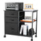 VEVOR Mobile Metal File Cabinet with 3 Fabric Drawers and 2 Open Shelves Black