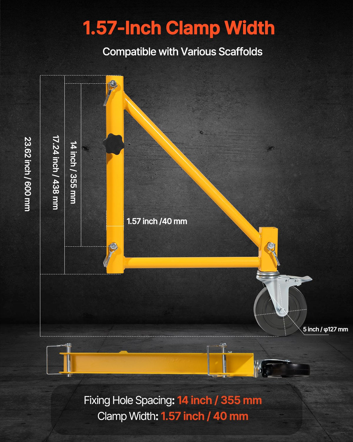 VEVOR Set of Scaffolding Outriggers with Casters for Baker Scaffolding 4 Pack 