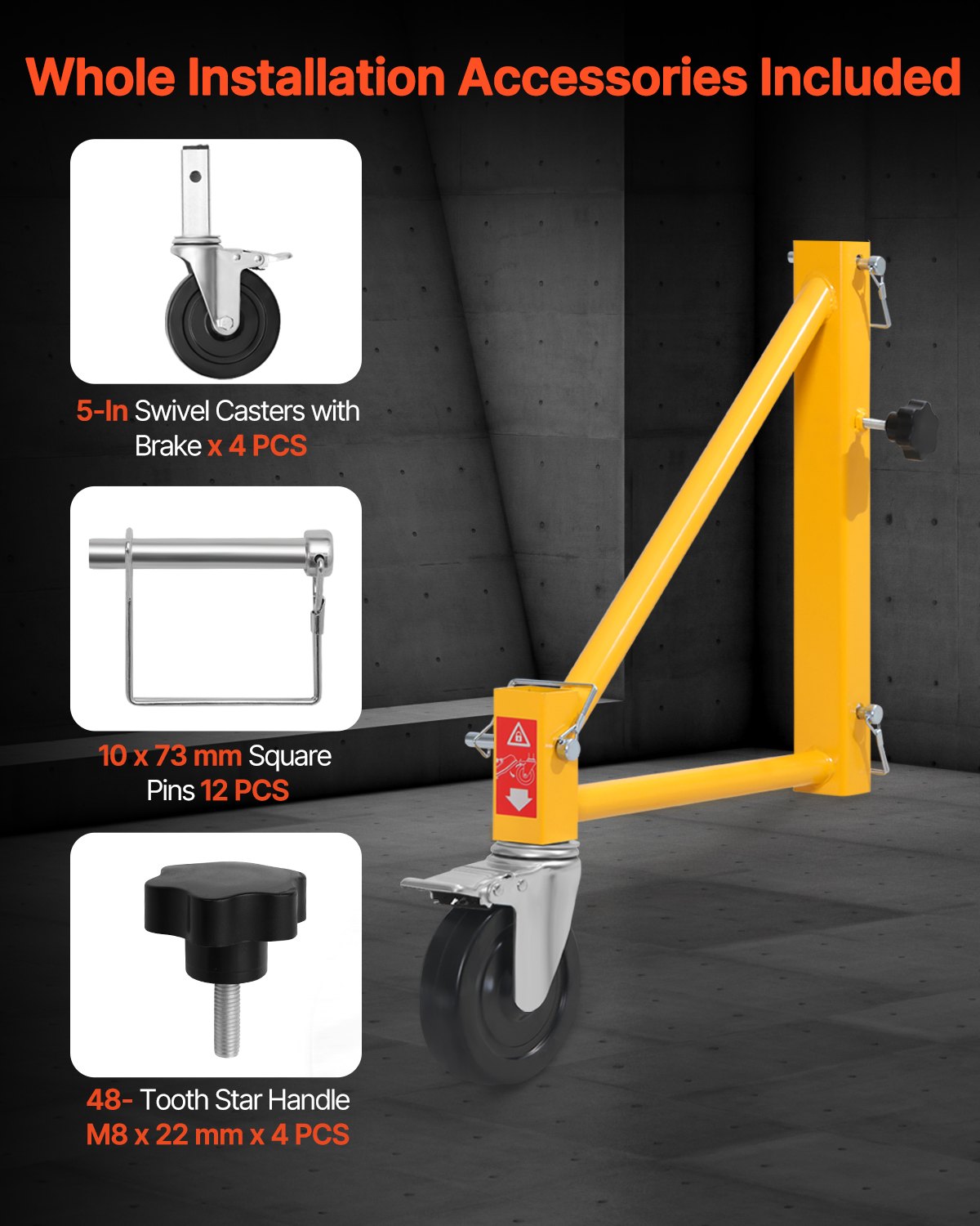 VEVOR Set of Scaffolding Outriggers with Casters for Baker Scaffolding 4 Pack 
