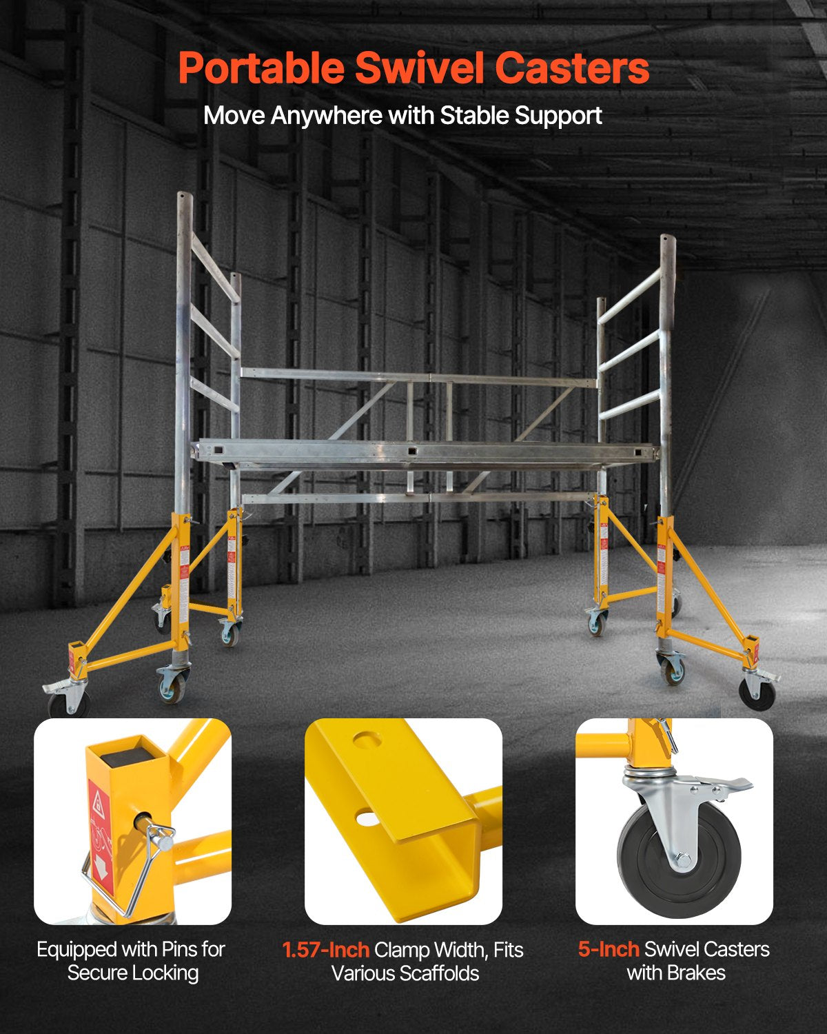 VEVOR Set of Scaffolding Outriggers with Casters for Baker Scaffolding 4 Pack 