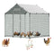 VEVOR Metal Chicken Coop 6.56x6.56x6.56ft Walk-in Chicken Run with Cover Spire Roof