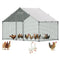 VEVOR Metal Chicken Coop 9.8x6.5x6.5ft Walk-in Chicken Run with Cover Spire Roof