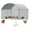Large Walk-In Chicken Coop 9.8 x 6.6 x 6.6 FT – Metal Poultry Run with Dome Roof, Cover & Security Lock