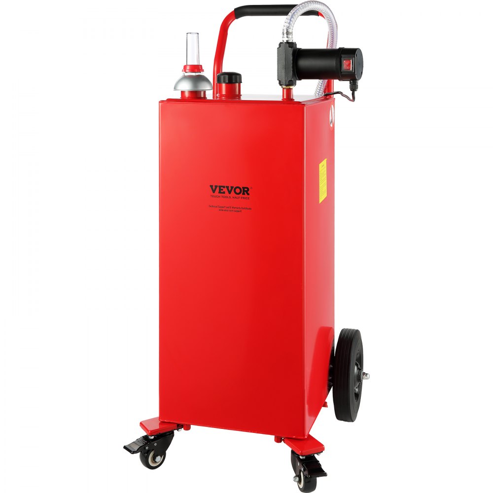 VEVOR 30 Gallon Fuel Caddy, 23.5 L/min, 180W Portable Storage Tank Container with Electric Pump Wheels, Fuel Transfer Storage Tank for Diesel Lubricating Oil Machine Oil Car Mowers Boat Motorcycle 