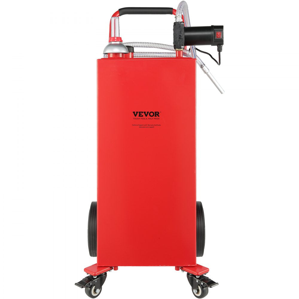 VEVOR 30 Gallon Fuel Caddy, 23.5 L/min, 180W Portable Storage Tank Container with Electric Pump Wheels, Fuel Transfer Storage Tank for Diesel Lubricating Oil Machine Oil Car Mowers Boat Motorcycle 