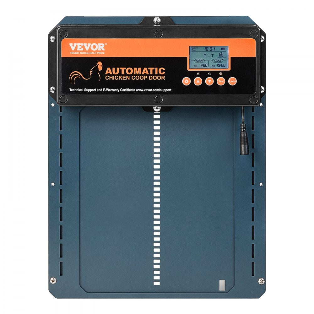 VEVOR Automatic Chicken Coop Door, Auto Chicken Door Opener with Timer & Light Sensor Aluminum Chicken Coops Door with Remote Control and LCD screen, 4 Modes Opening, Battery or DC Powered 