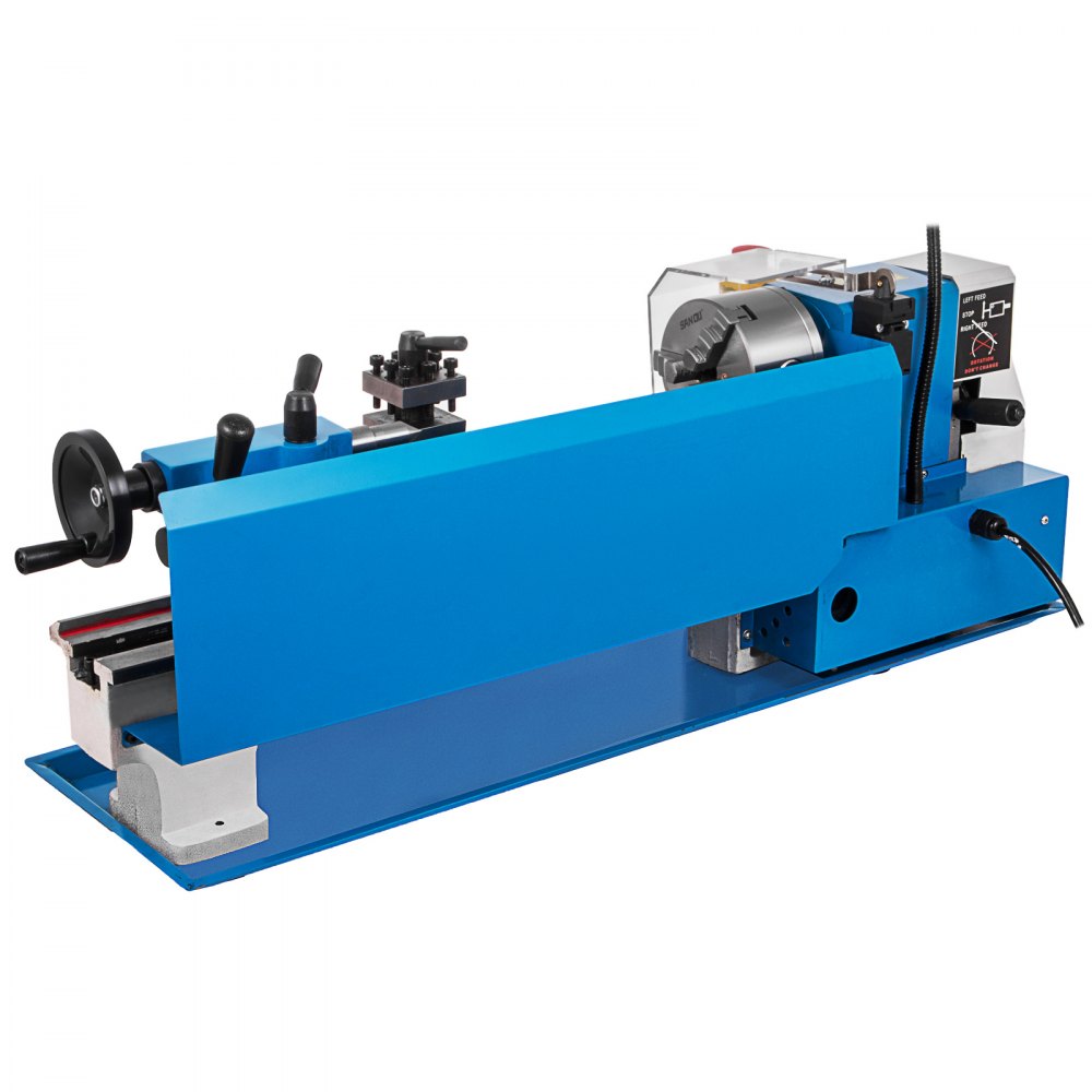 VEVOR Metal Lathe 7x14inch Precision Bench Top Mini Metal Lathe 550W Precision Metal Lathe Variable Speed 50-2500 RPM Nylon Gear with A Movable Lamp 